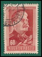 1949 Sztálin 60f ragasztott papíron, postai forgalomban futott. Ritkaság! / Mi 1066 (geklebtes Papie...