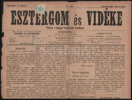 1883 Esztergom és vidéke újságon Hírlapilleték 1kr ausztriai érkezési bélyegzéssel / Newspaper duty ...