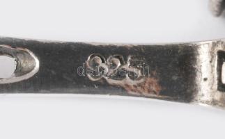 Ezüst(Ag) medál és fülbevalópár kék kővel, jelzett, h: 3,5 cm, bruttó: 11,5 g