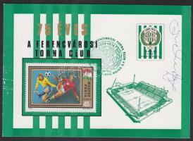 1974 75 éves az FTC emlékbélyegzős levelezőlap Dr Fenyvesi Máté aláírásával