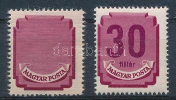 1946 Forint-fillér portó (I.) bélyeg értékszám nélkül. A bélyeg értékszám nélküli teljes ívből szárm...