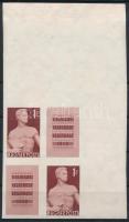 1958 Keszthely ifjúsági találkozó vágott szelvényes négyestömb óriási ívsarokkal / Mi 1531 imperfora...