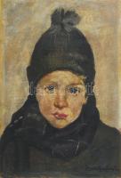 Lengyel Reinfuss E jelzéssel: Fiúportré. Olaj, vászon. 35x25 cm