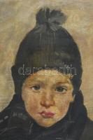 Lengyel Reinfuss E jelzéssel: Fiúportré. Olaj, vászon. 35x25 cm