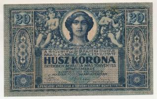 1919. augusztus 9. 20K "R 2002 080984" T:F restaurált
Hungary 1919. August 9th 20 Korona ...