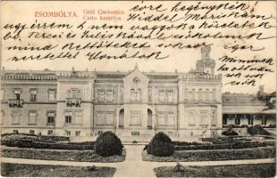 1909 Zsombolya, Hatzfeld, Jimbolia; Gróf Csekonics kastélya. Perlstein F. kiadása / castle (EK)