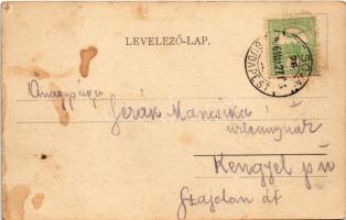 1906 Zsombolya, Hatzfeld, Jimbolia; Gróf Csekonics kastélya / castle + "ORSOVA - BUDAPEST 76. S...