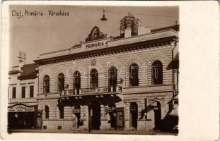 Kolozsvár, Cluj; Városháza, Perry Ford, Aneta Oltean üzlete, menetjegyiroda / Primaria / town hall, ...