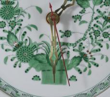 Herendi Indiai kosár mintás porcelán falióra. Kézzel festett, jelzett, hibátlan, óra rész működik, d...