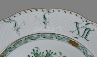 Herendi Indiai kosár mintás porcelán falióra. Kézzel festett, jelzett, hibátlan, óra rész működik, d...