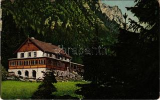 Tátra, Magas Tátra, Vysoké Tatry; Hotel Kamzík / Zerge szálloda / Hotel Gemse (ázott / wet damage)