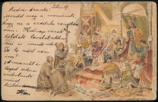 1896 Millenniumi díjjegyes levelezőlap (Szt. Asztrik) "BUDAPEST" - "GLEICHENBERG&quot...