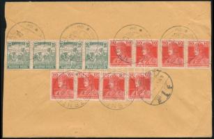 1920 Ajánlott levél 12 bélyeggel / Registered cover with 12 stamps