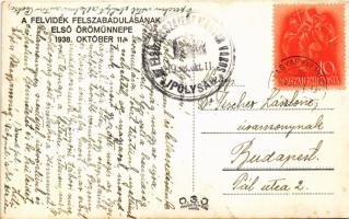 1938 Ipolyság, Sahy; bevonulás, kerékpáros katonák, Felvidék felszabadulásának első örömünnepe 1938....