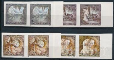 1989 Magyarország legszebb barlangjai vágott sor ívszéli párokban / Mi 4043-4046 imperforate margin pairs
