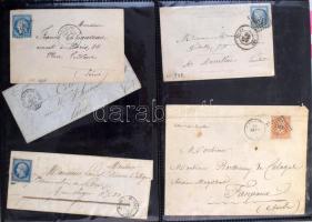Kb 230 db főleg francia, osztrák, magyar, amerikai stb. régi küldemény, közte sok díjjegyes nagy ala...