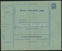 1874 10kr Postautánvételi jegy, használatlan / 10kr PS-money order, unused