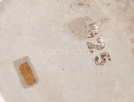 Ezüst(Ag) fülbevalópár szintetikus rubinnal, jelzett, h: 3,5 cm, bruttó: 13,8 g