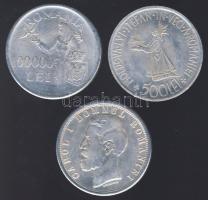 Románia 1880. 5L + 1941. 500L + 1946. 100000L T:2 / hamisítványok!