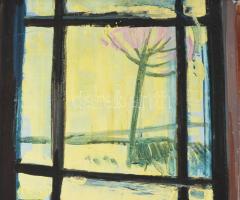 V. Bazsonyi Arany (1928-2011): Tejeskannás csendélet, 1963. Tempera, farost, jelzett. Hátoldalán aut...