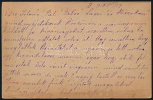 1919 Cenzúrázott díjjeges levelezőlap Postatakarék bélyeggel kiegészítve. Nagyon ritka futott levéle...