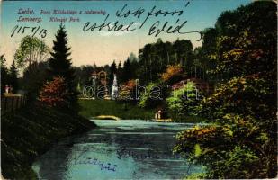 1915 Lviv, Lwów, Lemberg; Park Kilinskiego / Kilinski-Park / park + "K.u.K. Militärzensur Lembe...