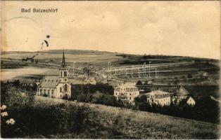1909 Bad Salzschlirf, general view, church, railway bridge. Gustav Mandt (fl)