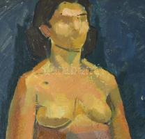 Láta László (1938-): Női akt. Olaj, karton, jelzett. Dekoratív fakeretben, 72x51 cm