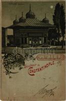 Constantinople, Istanbul; Fontaine basilia. Max Fruchtermann / fountain at night in moonlight. Art N...