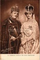 IV. Károly király és Zita királyné / Charles I of Austria and Queen Zita. Fec. Ch. Scolik 1916