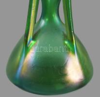 cca 1900 Johann Lötz Witwe "Creta Glatt" art nouveau váza. Terv.: Marie Kirschner. Irizáló...