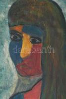 Olvashatatlan jelzéssel vagy jelzés nélkül: Lány. Olaj, vászon. Dekoratív fakeretben, 60x40 cm