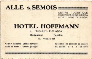 Alle-sur-Semois, Hotel Hoffmann L. Husson-Halansy, restaurant, pension, automobile. Advertisement on...