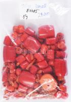 Vegyes korall tétel különböző méretű szemekkel, fűzhető, 90 g