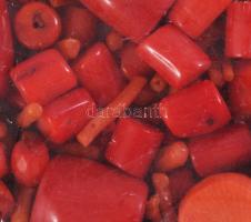 Vegyes korall tétel különböző méretű szemekkel, fűzhető, 90 g