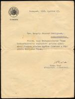 1948 Bp., Tőkés Ottó miniszteri osztálytanácsos, a II. világháború idején antifasiszta ellenálló, Né...