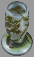 cca 1904-1906 Emile Gallé jugendstil "Eukaliptusz" váza. Jelzett, minimális kopással, m: 2...