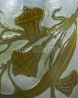 cca 1904-1906 Emile Gallé jugendstil "Eukaliptusz" váza. Jelzett, minimális kopással, m: 2...