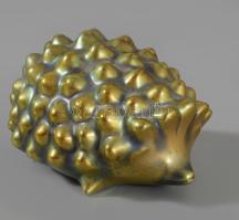 Zsolnay eozin sün figura, egyik lába sérült, h: 8cm