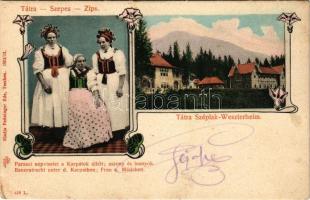 Tátraszéplak, Tatranska Polianka, Westerheim (Magas-Tátra, Vysoké Tatry); Paraszt népviselet a Kárpá...