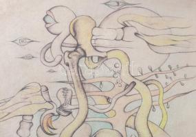 ef.Zámbó (efZámbó) István (1950-): Lap a vízműnaplóból, 1975-2023. Egyedi beavatkozású print (Ebp), ...