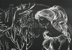 Kass János (1927-2010): Ünnepi könyvhét, 1962, plakát, papír, jelzett a plakáton, Bp., Offset-ny., l...