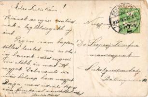 1910 'Boldog új évet!' Osztrák-magyar katonai művészlap, katona malaccal / Austro-Hungarin...