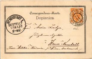 1897 Sarajevo, Partie Bistrik u. Castell, Bimbas-Viertel, Kaiserstrasse, Begovo Moschee / general vi...