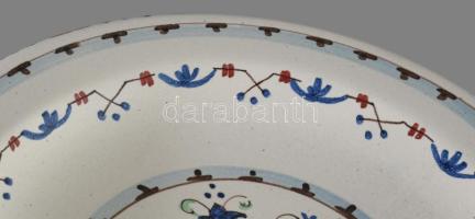 cca 1900 Olasz falitál, jelzés nélkül, hibátlan, d: 25,5 cm