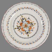 cca 1900 Olasz falitál, jelzés nélkül, hibátlan, d: 25,5 cm