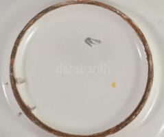 cca 1900 Olasz falitál, jelzés nélkül, hibátlan, d: 25,5 cm
