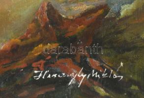 Haranghy Miklós (1920-1999): Lovaskatonák harcban (I. világháborús csatajelenet?). Olaj, fa. Jelzett...