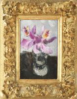 Biai-Föglein István (1905-1974): Orchidea. Olaj, fa, jelzett a hátoldalán. Dekoratív, kissé sérült f...