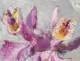 Biai-Föglein István (1905-1974): Orchidea. Olaj, fa, jelzett a hátoldalán. Dekoratív, kissé sérült f...